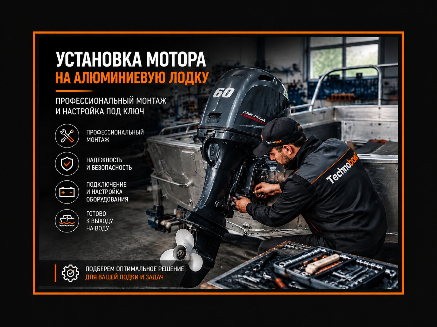 Установка мотора на лодку